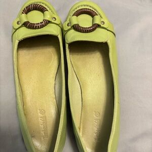 Timberland Lime Green Flats with Brown Accents